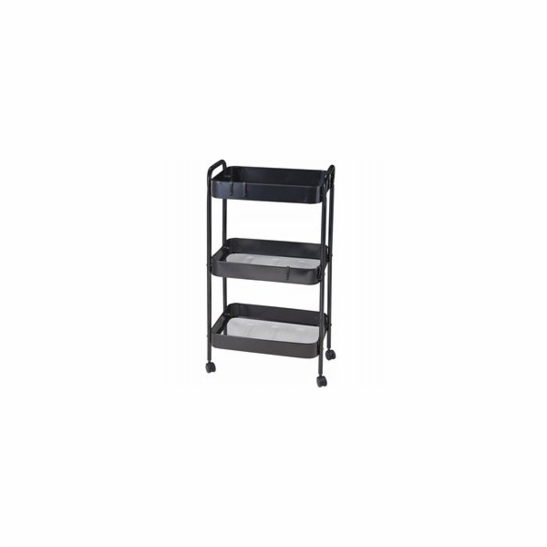 Storage Solutions Kuchyňská police na kolečkách 72 cm černá