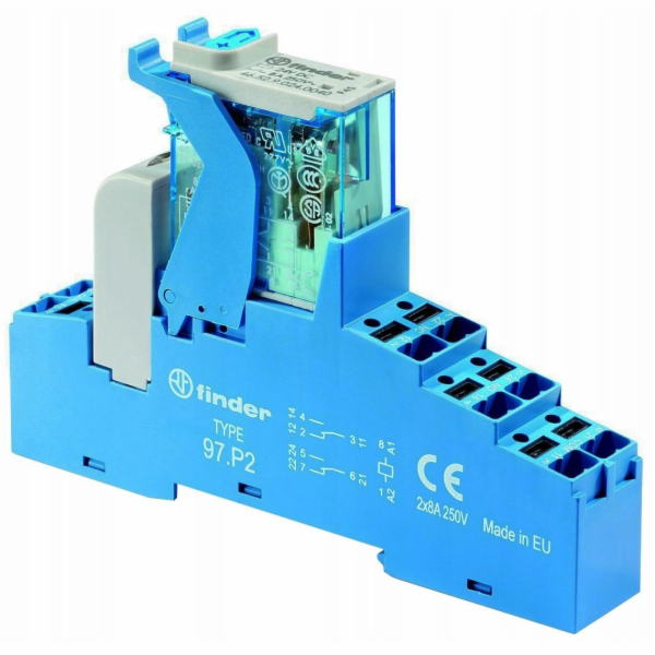 Finder Relé rozhraní řady 4C, 2P, 8A, 24V DC, zatlačovací...