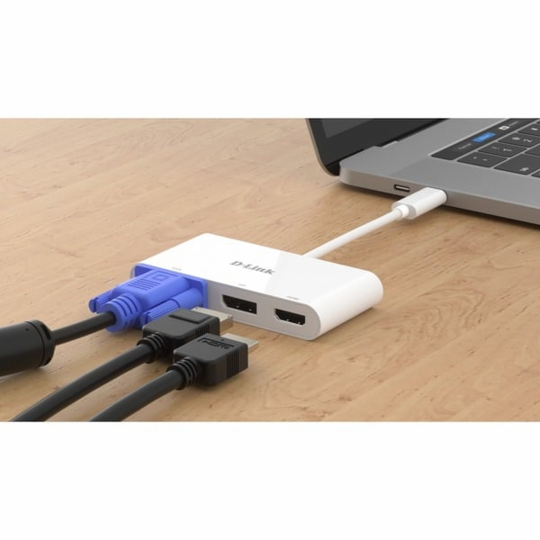 USB Adapter, USB-C Stecker > VGA + HDMI + DisplayPort Buchse