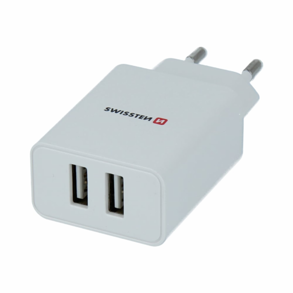 Swissten Síťový Adaptér Smart Ic 2X Usb 2,1A Power Bílý