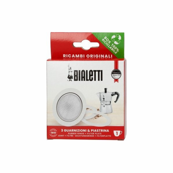 Bialetti Ricambi 3 Replacement  Gaskets +1 Filter 1 Cups