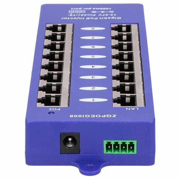 Conexpro pasivní Gigabitový PoE panel, 8 portů