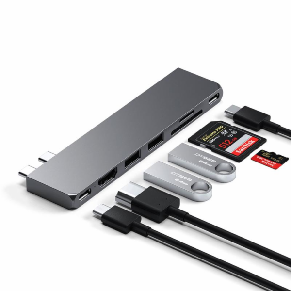 Satechi USB HUB Satechi Pro Hub Slim - hliníkový hub s dv...
