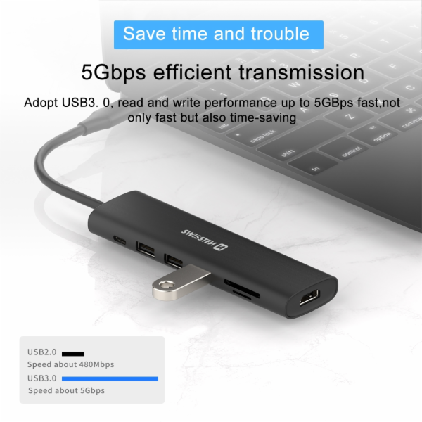 Swissten usb-c hub 7-in-1 (usb-c 100w, hdmi 4k, 1x usb-a ...