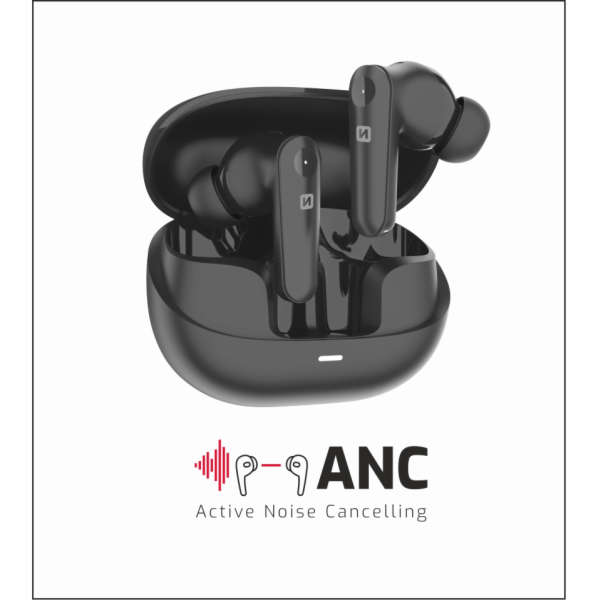 Swissten bluetooth anc sluchátka focus černá