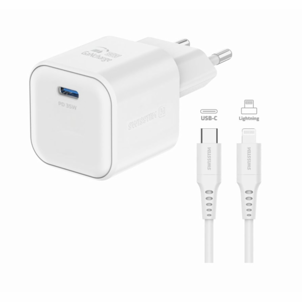 Swissten síťový adaptér gan 1x usb-c 35w power delivery b...