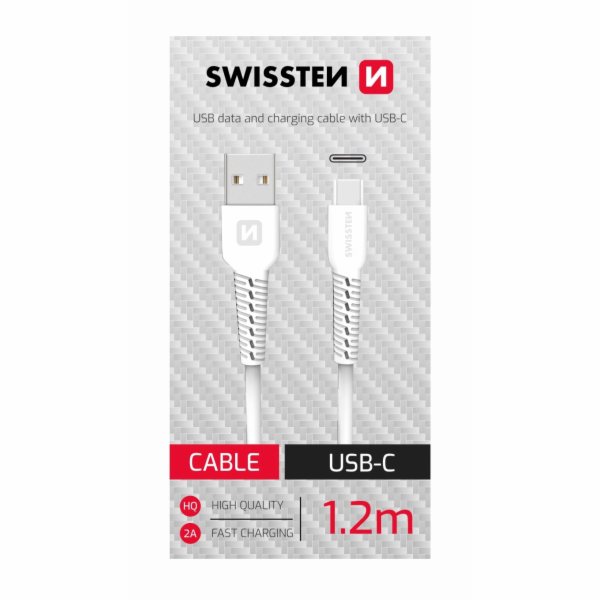 Swissten datový kabel usb/usb-c bílý 1,2m