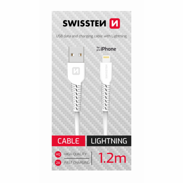 Swissten datový kabelusb/lightning bílý 1,2m  (samoprodavač)