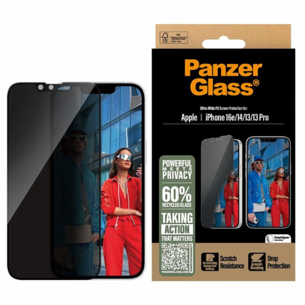 PanzerGlass ochranné sklo UWF Privacy pre iPhone 16e/14/1...