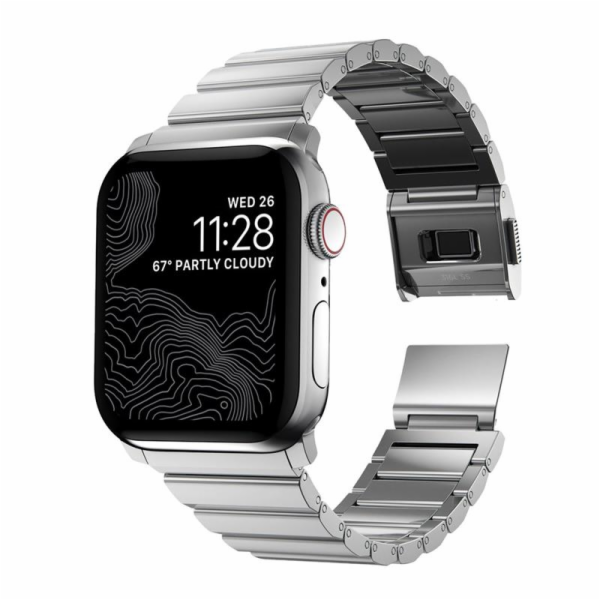 Nomad řemínek pro Apple Watch 44-49 mm - Steel Band/Silve...