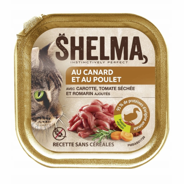 SHELMA Duck and chicken pate - mokré krmivo pro kočky - 100g