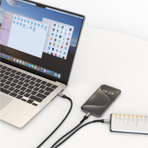 Swissten nabíjecí kabel 2v1 USB-C / USB-C + lightning 100...