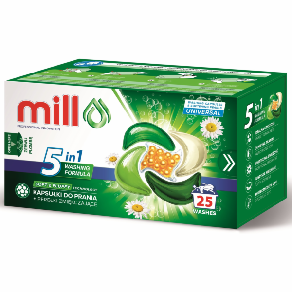 MILL PRO Kapsle 5k na praní + změkčující perličky UNIVERS...