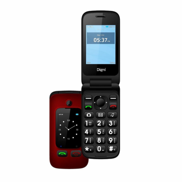ESTAR Mobilní telefon Digni Flip, červený