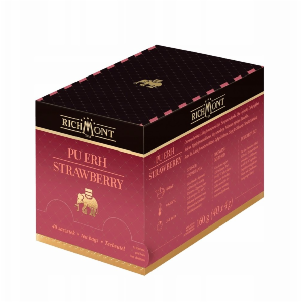 Červený čaj Richmont Pu-Erh jahoda 40x4g