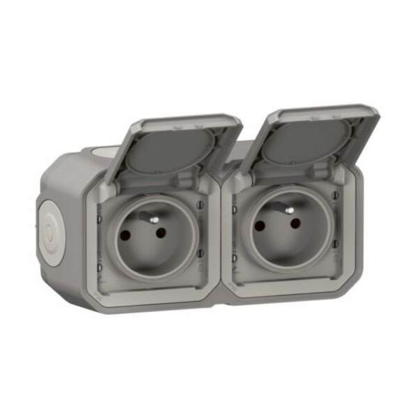 Legrand PLEXO 55 Zásuvka 2x2P+Z horizontální na omítku 16...