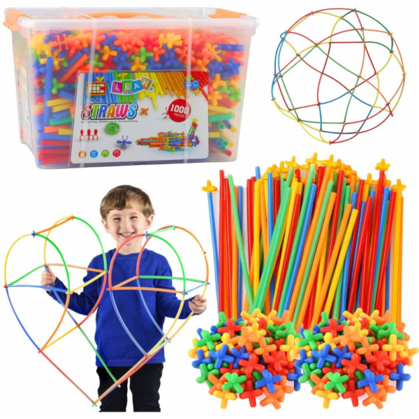 LeanToys Brčka 3D 4D stavebnice v krabici, barevné, 1000 ks.