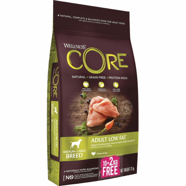 Core CORE Adult Low Fat Turkey Medium/Large 10 kg + 2 kg ...