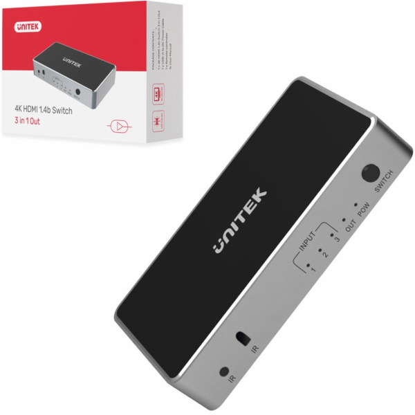 Unitek Rozbočovač HDMI signálu 3 VSTUPY - 1 VÝSTUP; V1111A