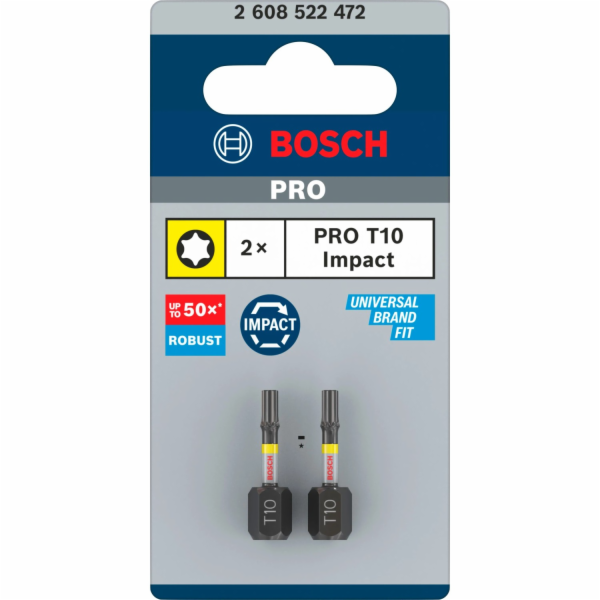 Otočné bity T10 Bosch 25 mm 2 ks. 2608522472