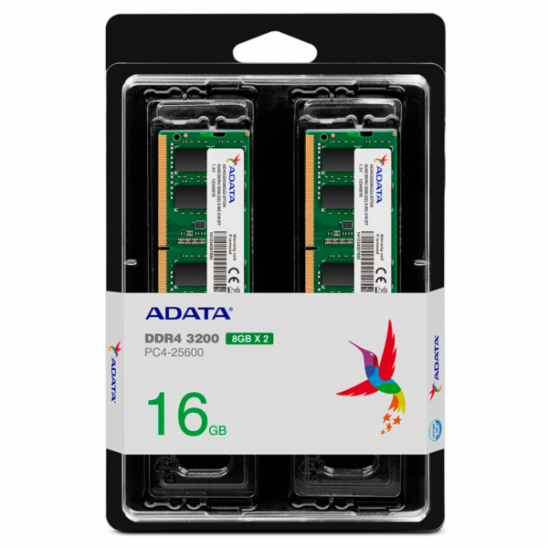 ADATA SO-DIMM 16 GB DDR4-3200 (2x 8 GB) duální sada, RAM