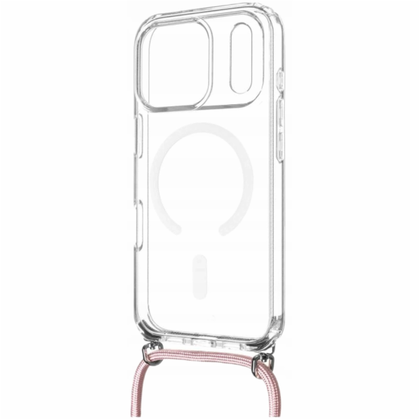 Pouzdro FIXED MagPure Neck s růžovou šňůrkou na krk pro A...