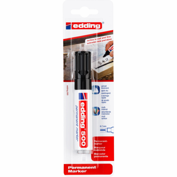 Permanentní popisovač Edding 500 černý 2 mm - 7 mm