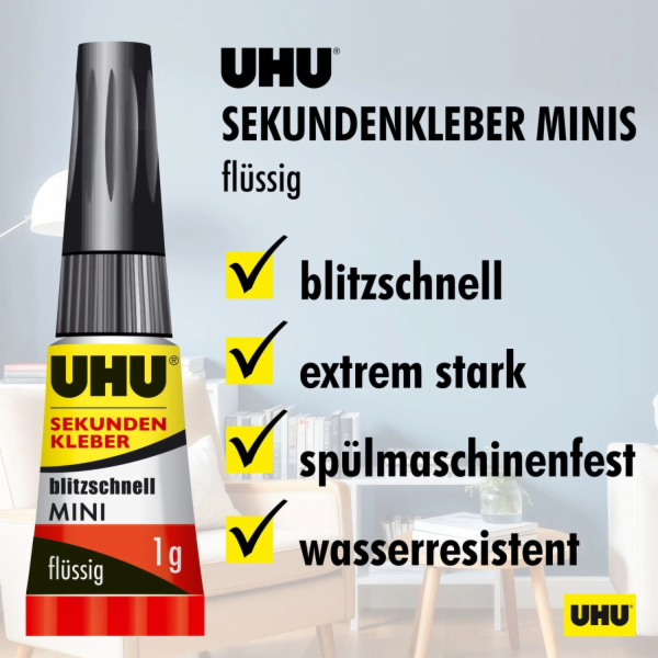 Lepidlo Uhu Super Glue Lightning Fast Minis Liquid 3 x 1 ...