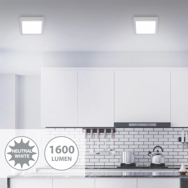 LED stropní a nástěnná lampa Briloner, ohnivě chromová, m...