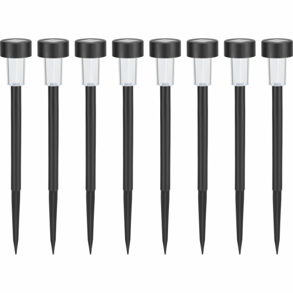 Solární LED sloupek, sada 8 kusů, O 5,5 cm x 40 cm, černý
