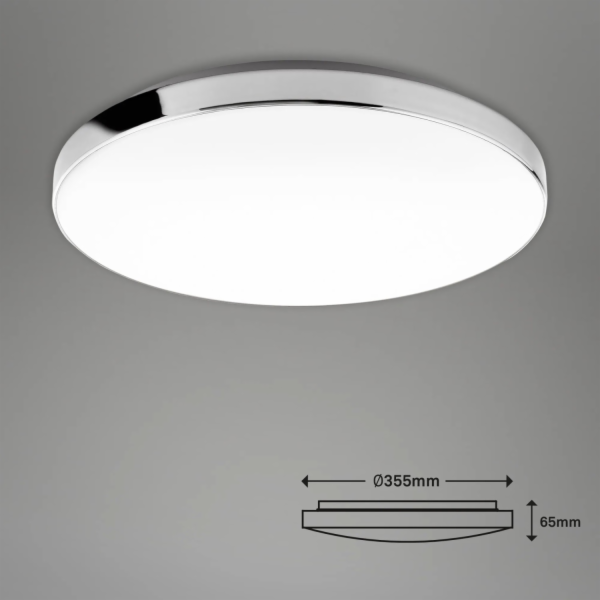 Stropní LED svítidlo Brilo Malbona O 35,5 cm bílé-chromové