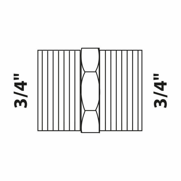 Dvojitá nipl Kirchhoff 26,4 mm (3/4" AG) bronzová