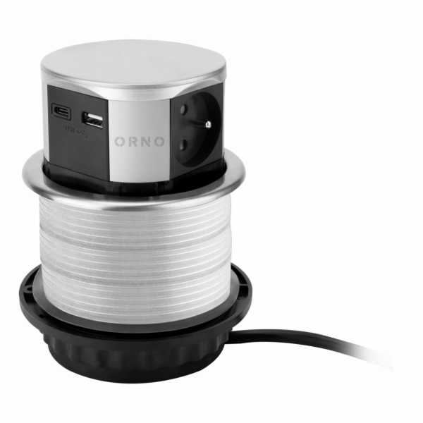 Nábytková zásuvka Orno O10cm výsuvná z desky stolu s USB ...