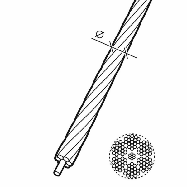 CONACORD Ocelové lano 6 x 7-FC verze O 2 mm, prodáváno v ...