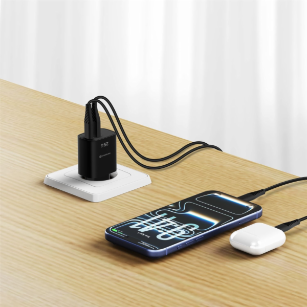 Swissten Síťový Adaptér Edge GaN 1x USB-C PD 25W + 1x USB...