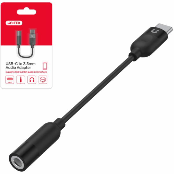 Adaptér Unitek M1204A USB-C - jack 3,5 mm (F)