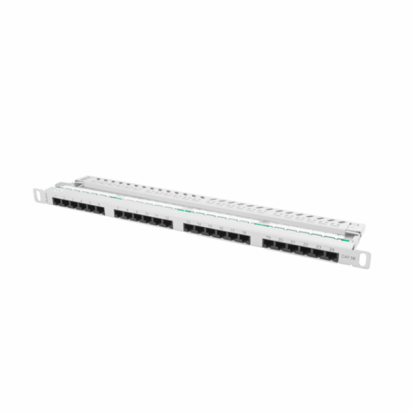 PATCH PANEL 24 PORTŮ 0,5U 19" CAT.5E UTP ŠEDÝ LANBERG