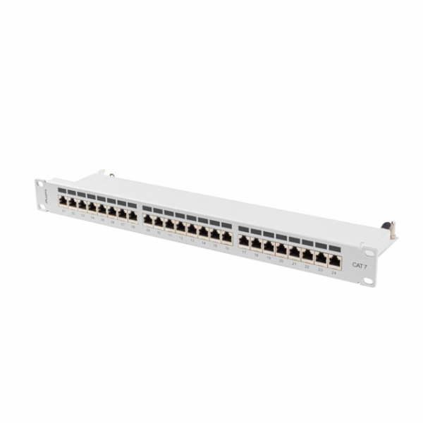 Lanberg Patch panel 1U 19 24x RJ-45 Cat.7 Šedý (PPS7-1024-S)