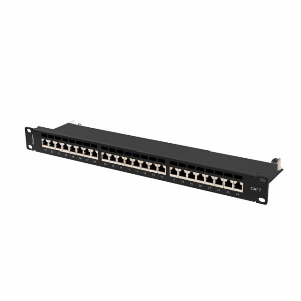 Lanberg patch panel 24 port 1U Cat.7 FTP  Black PPS7-1024-B