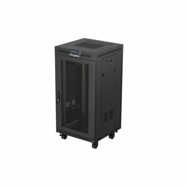 Volně stojící skříň 19 palců 22U 600x600 perforované dveř...