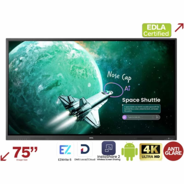 BENQ RE7505A, LED Panel 75"  8G 128G, dotykový