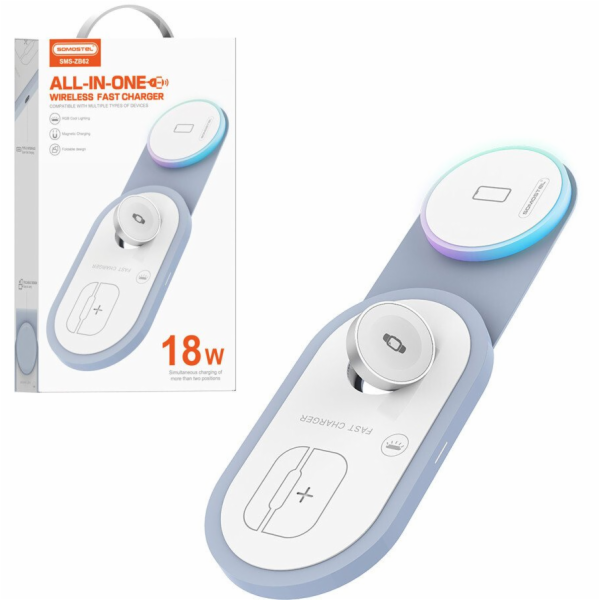 Bezdrátová indukční nabíječka Somostel MagSafe 4v1 15W bí...