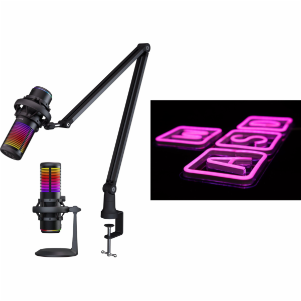 PREYON Osprey Scream mikrofon (POS43B) + neonové WASD fia...