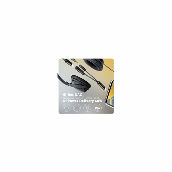AXAGON ADA-HCPD, USB-C na 3.5mm jack - Hi-Res DAC audio a...