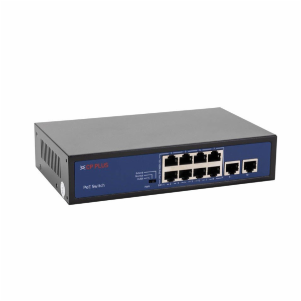 Osmiportový 10/100 Mbps PoE switch s 2x 10/100 Mbps uplinkem