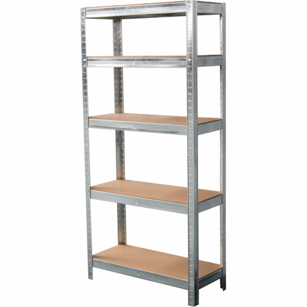 Regál Racks, kovový, MDF, 5 polic, 1500x700x300mm