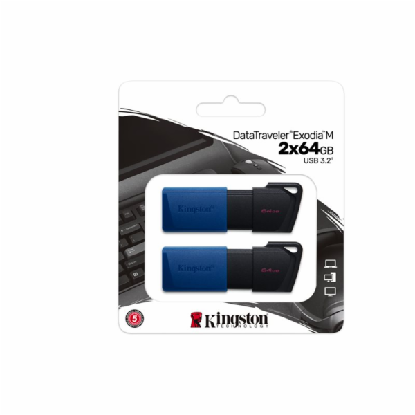 Kingston DataTraveler Exodia M 64GB DTXM/64GB-2P (Black +...