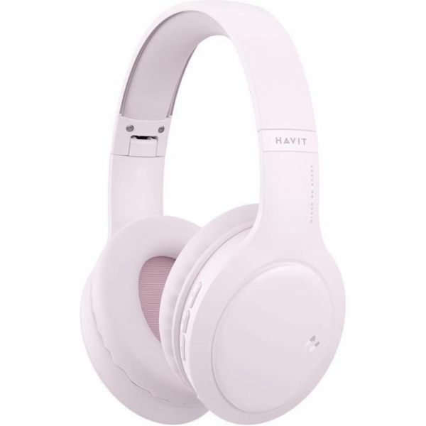 Havit H633BT - bezdrátová sluchátka na uši, růžová