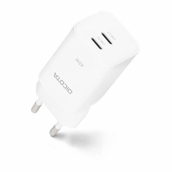 DICOTA Nabíječka GaN 45W 2xUSB-C bílá