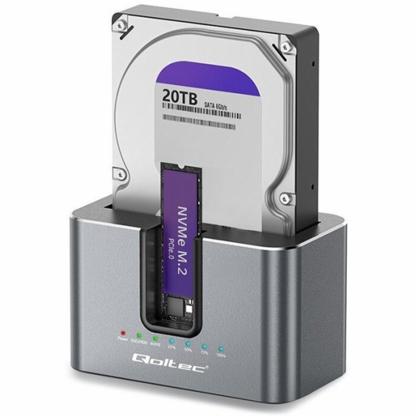 Qoltec Dokovací stanice 2 v 1 s pevným diskem a SSD | SAT...